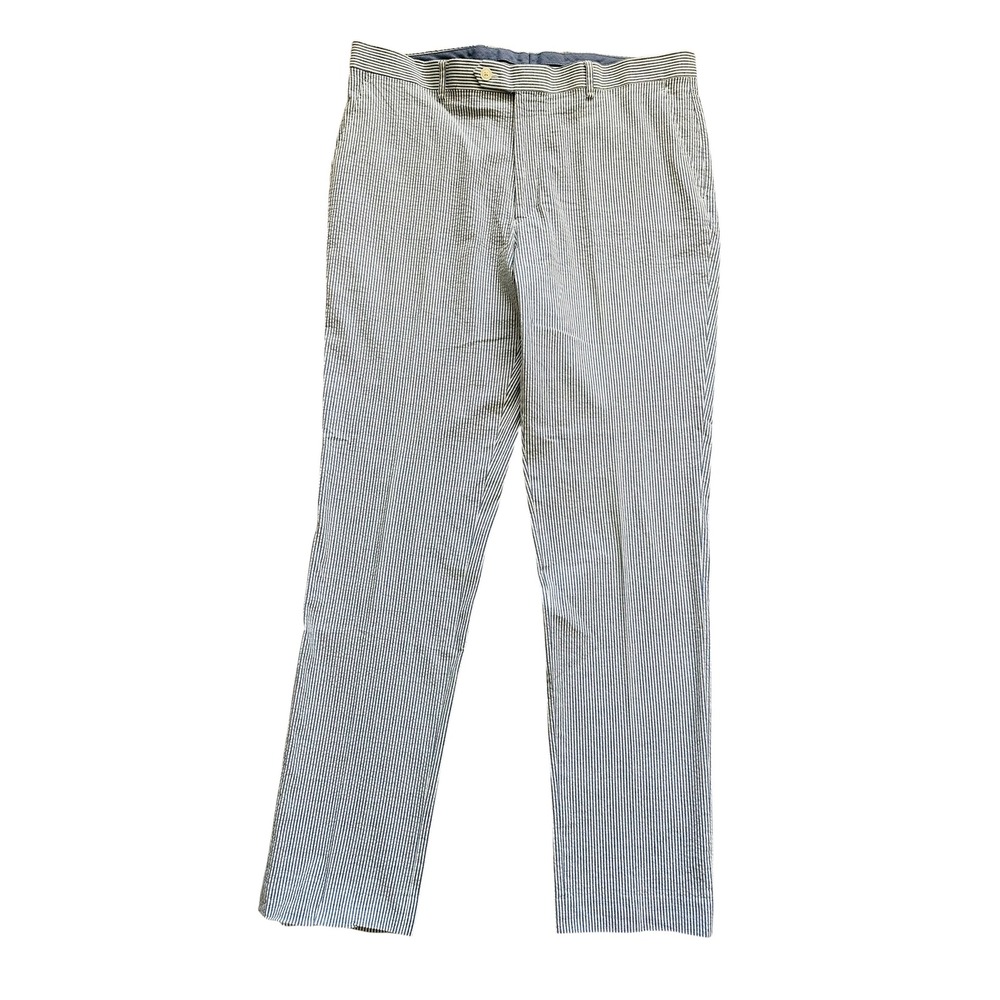 Tommy Hilfiger Seersucker Pants Blue White Stripe Preppy Summer Trousers 38x34